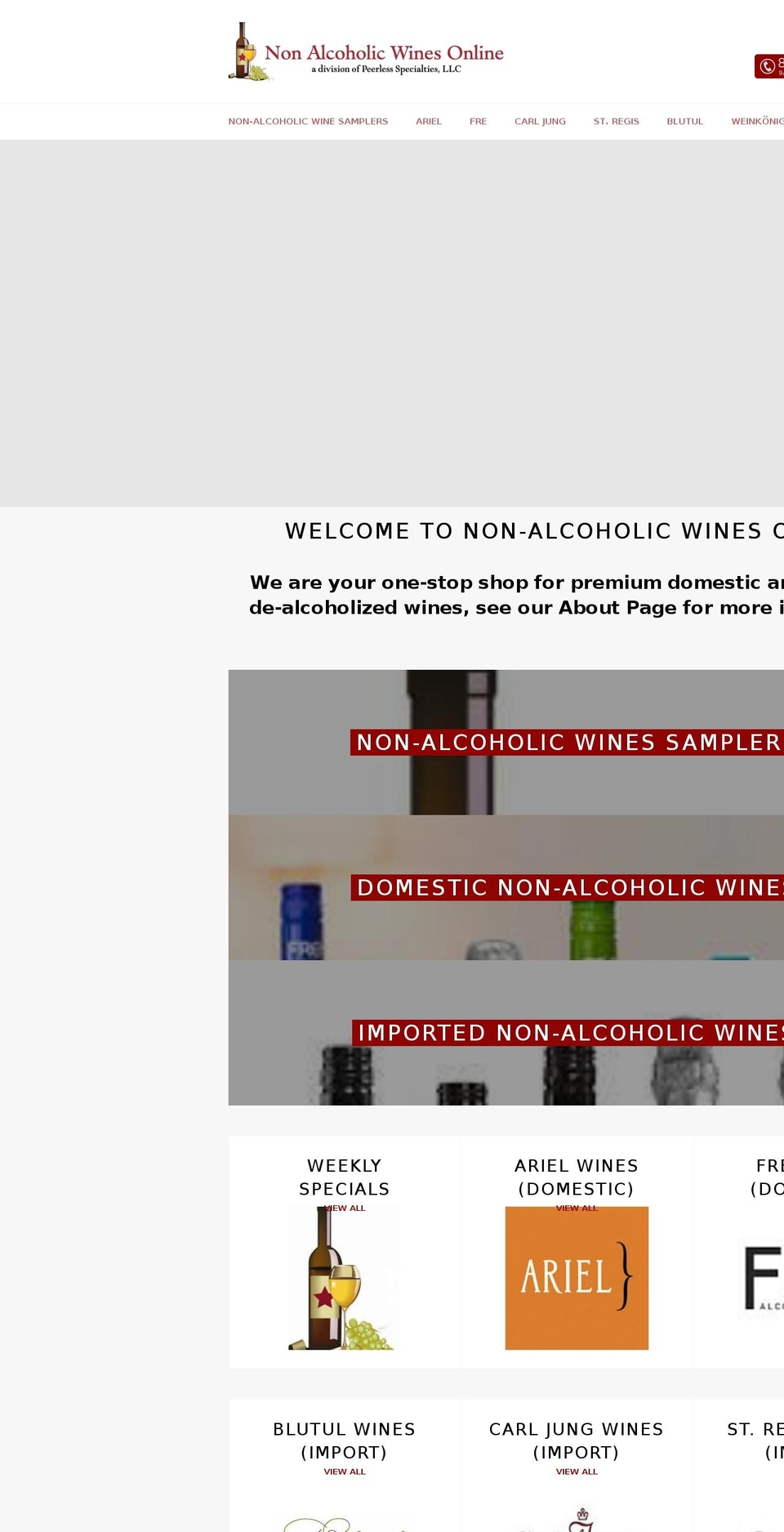 nonalcoholicwineonline.com — Shopify storefront screenshot