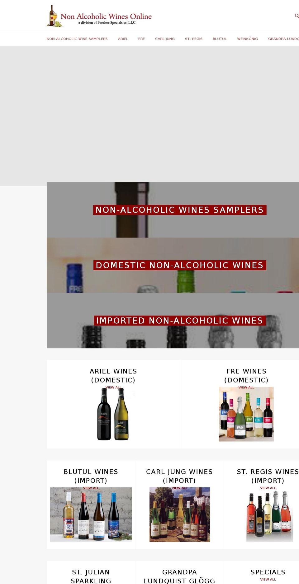 nonalcoholicwinesonline.com shopify website screenshot