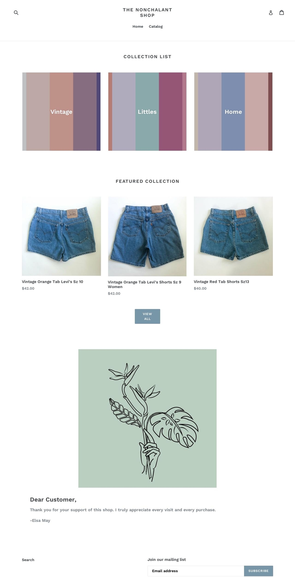 nonchalantshop.com shopify website screenshot
