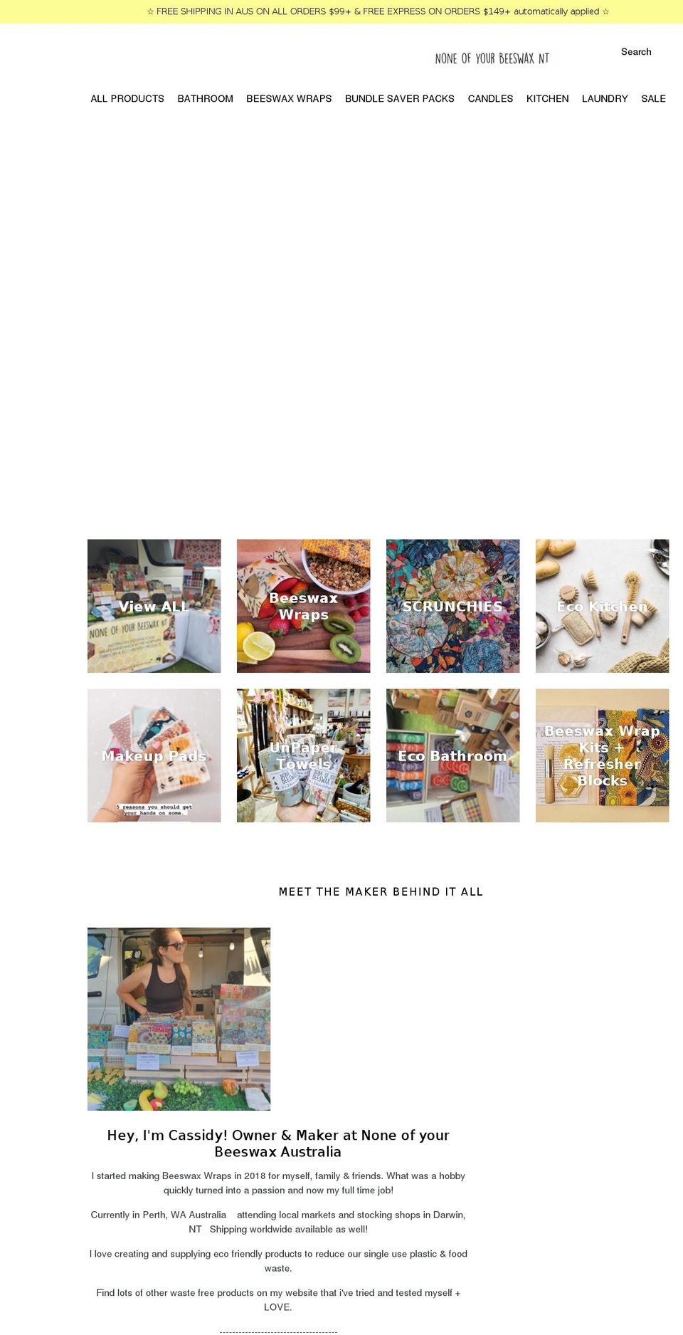 noneofyourbeeswaxnt.com shopify website screenshot