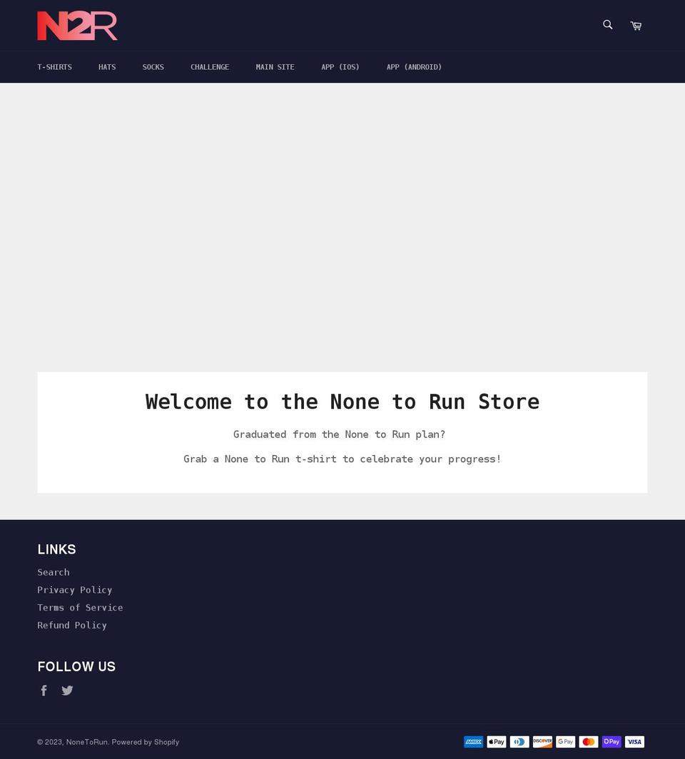 nonetorun.myshopify.com shopify website screenshot
