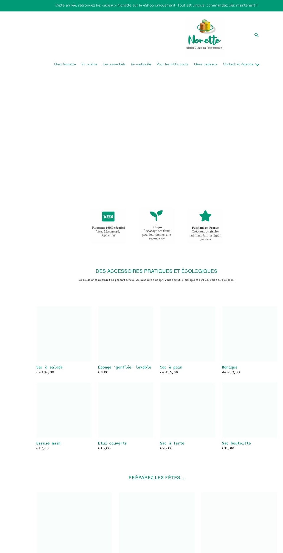 nonette-creation.com shopify website screenshot