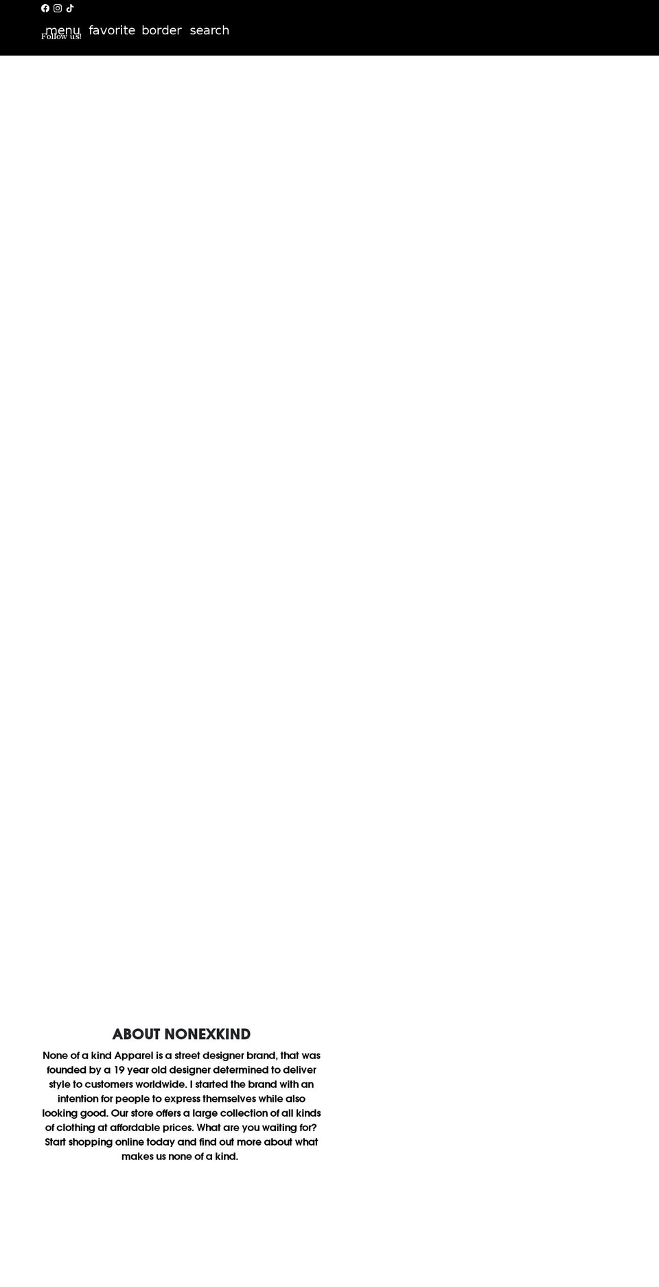 nonexkindapparel.com shopify website screenshot