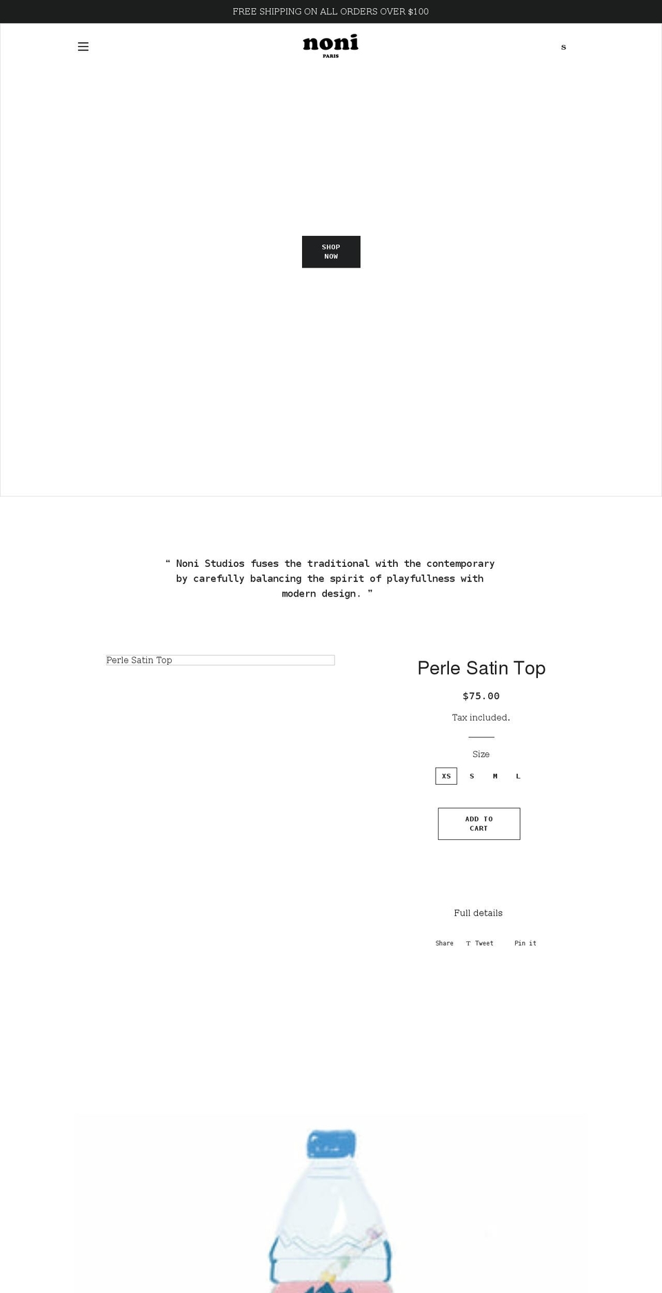 noni-studios.com shopify website screenshot