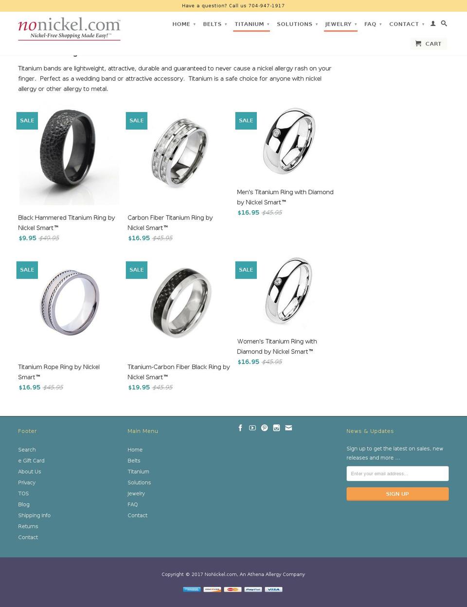 nonickelrings.com shopify website screenshot