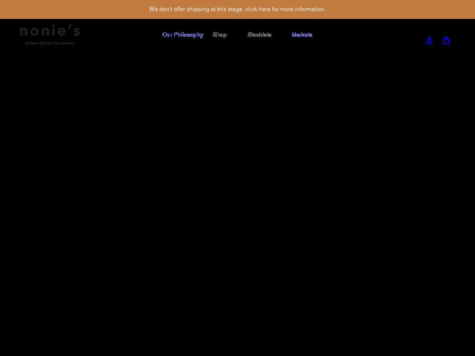 noniesfood.com shopify website screenshot