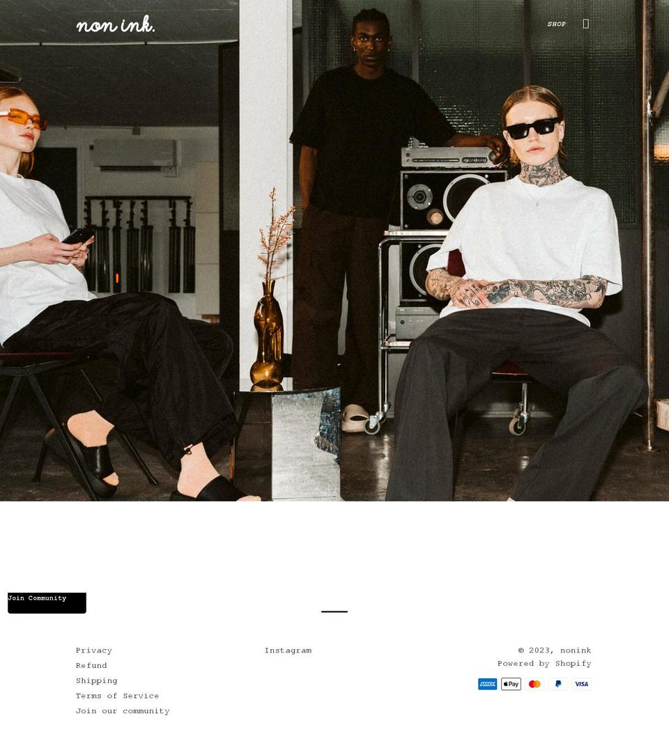 nonink.com shopify website screenshot