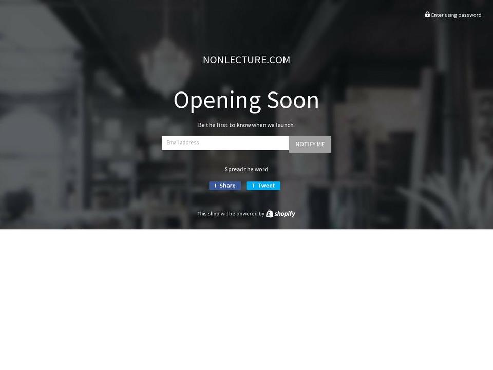 nonlecture.com — Shopify storefront screenshot