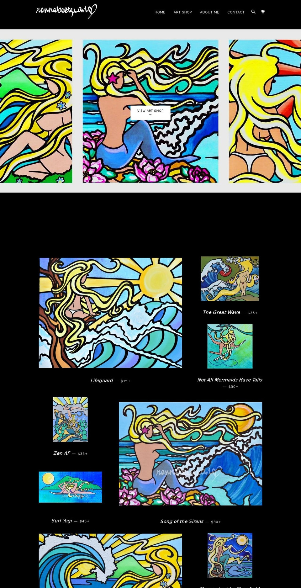 nonnabeetgeart.com — Shopify storefront screenshot