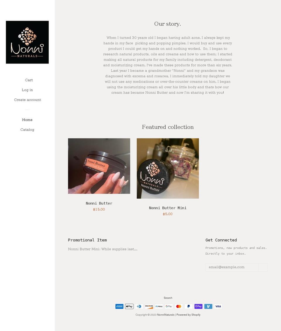 nonninaturals.com shopify website screenshot