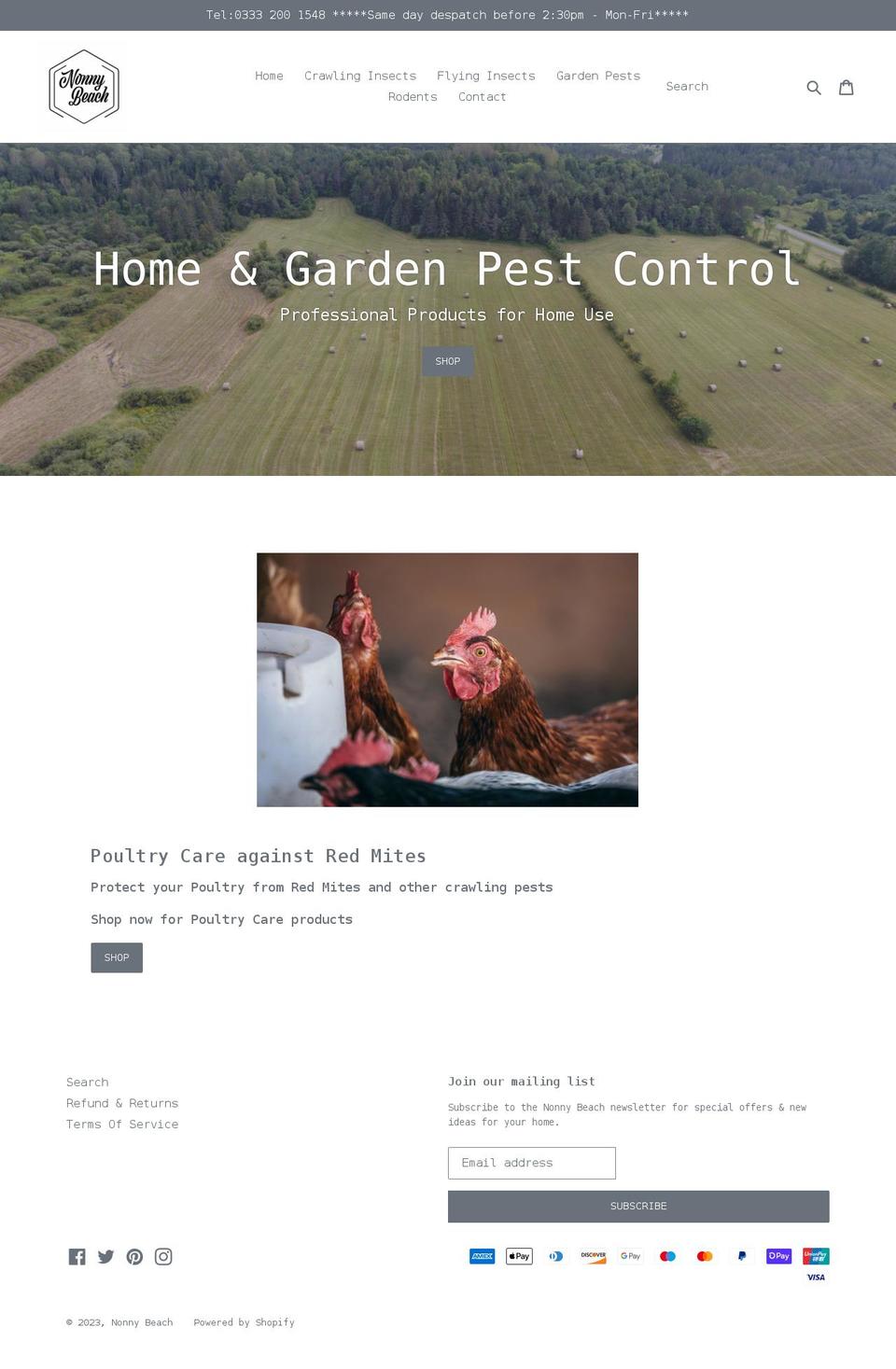 nonnybeach.co.uk shopify website screenshot