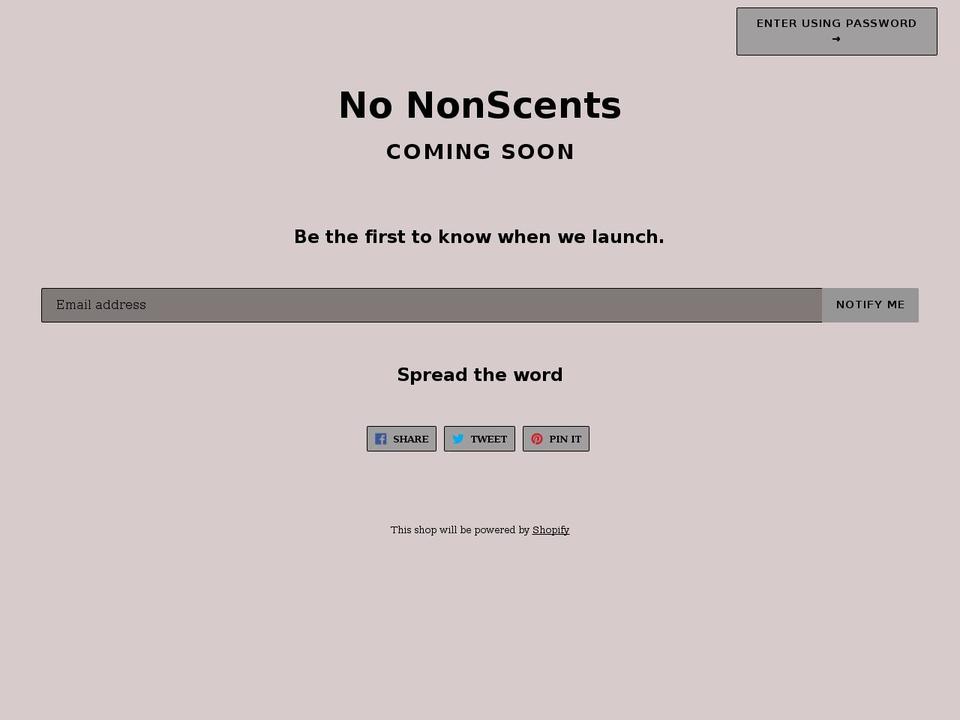 nononscents.net shopify website screenshot