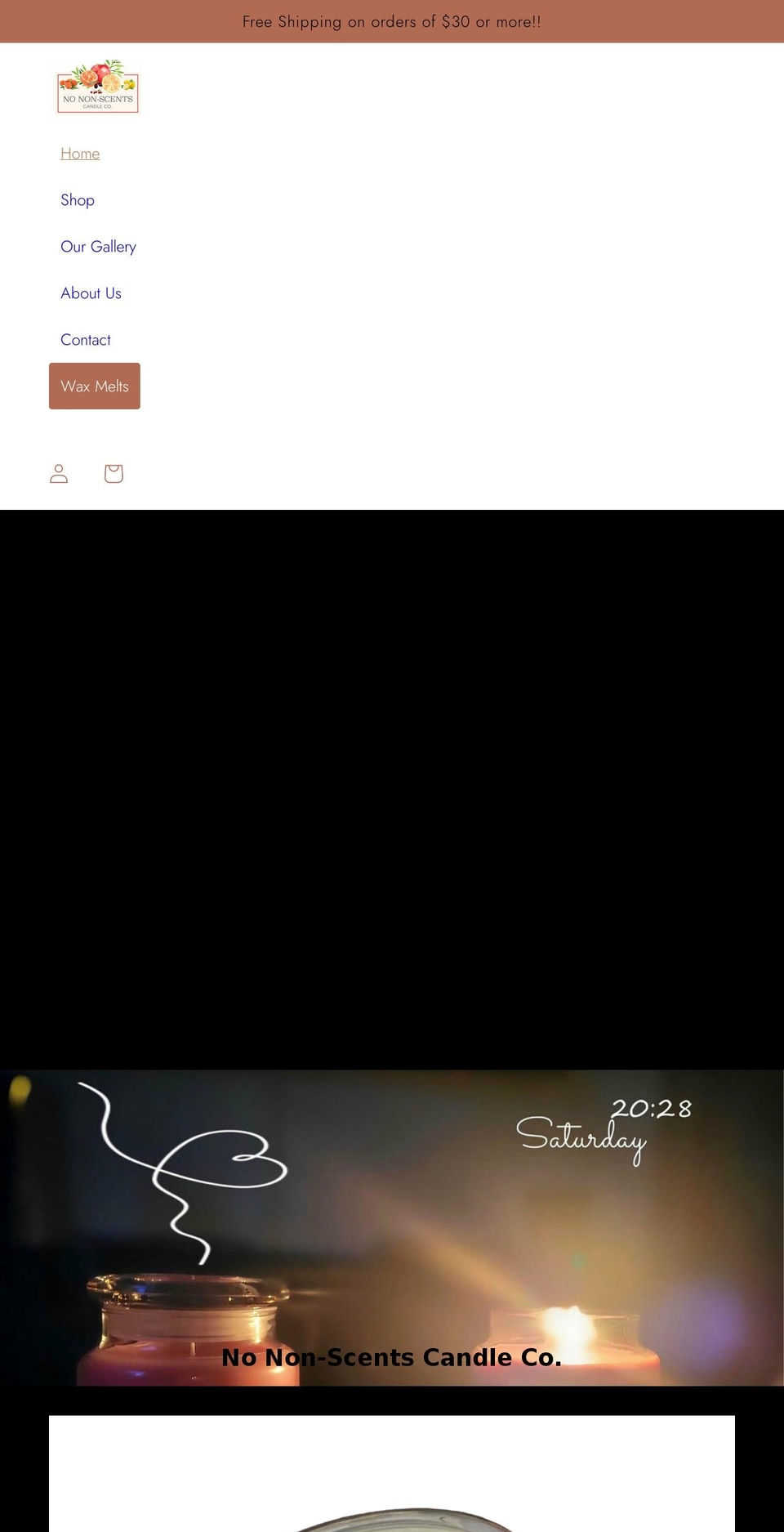 nononscentscandles.com shopify website screenshot