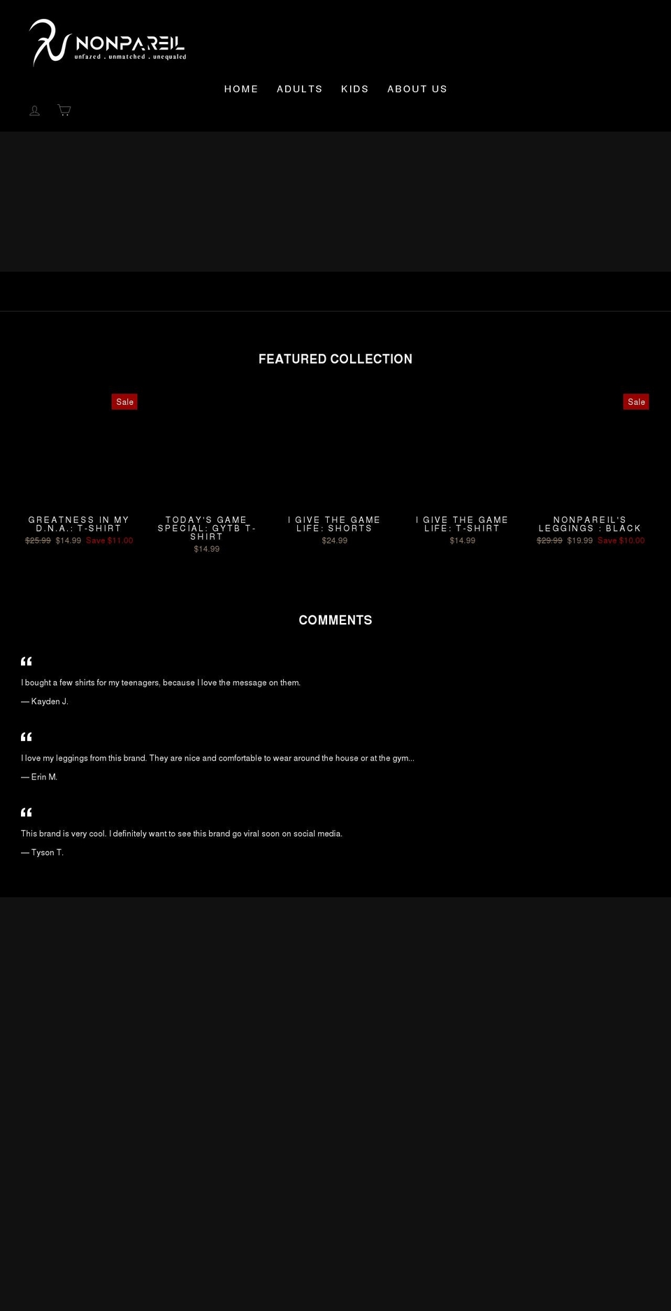 nonpareilunfazed.com shopify website screenshot