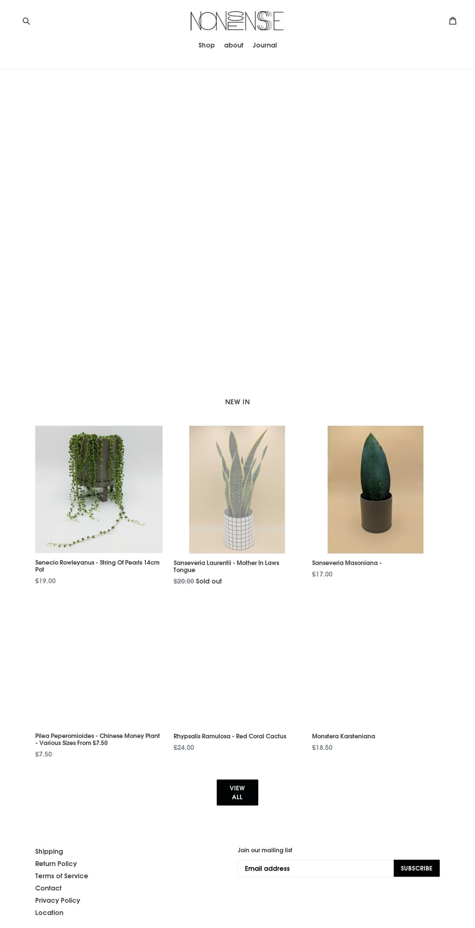 nonsensestore.com shopify website screenshot