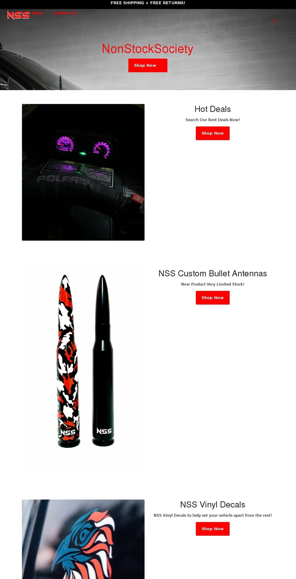 nonstocksociety.com shopify website screenshot