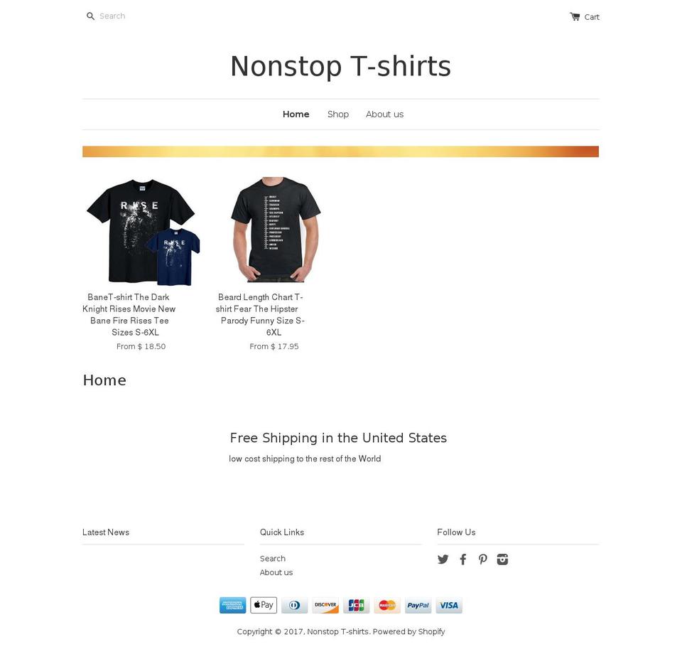 nonstoptshirts.com shopify website screenshot