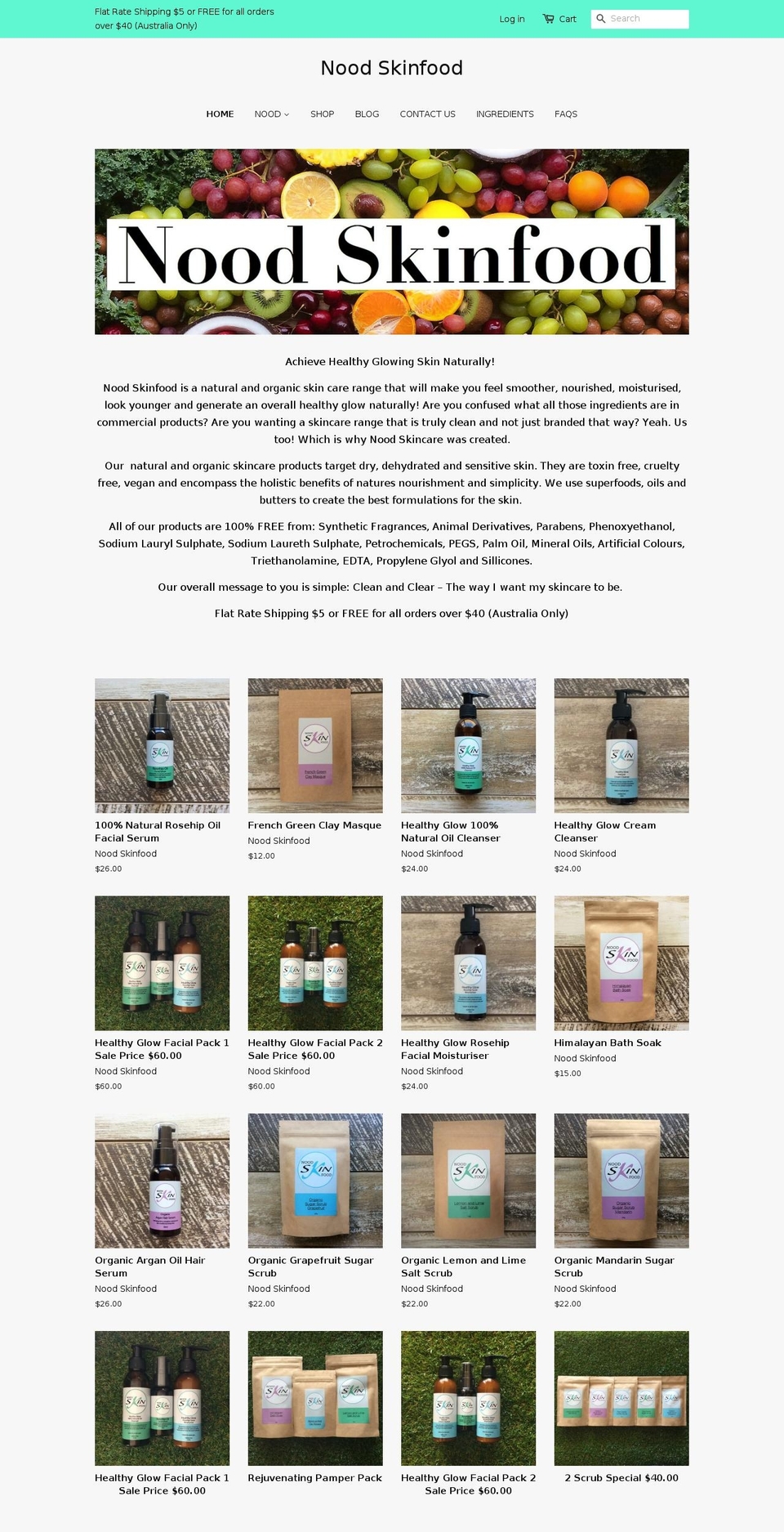 noodskinfood.com shopify website screenshot