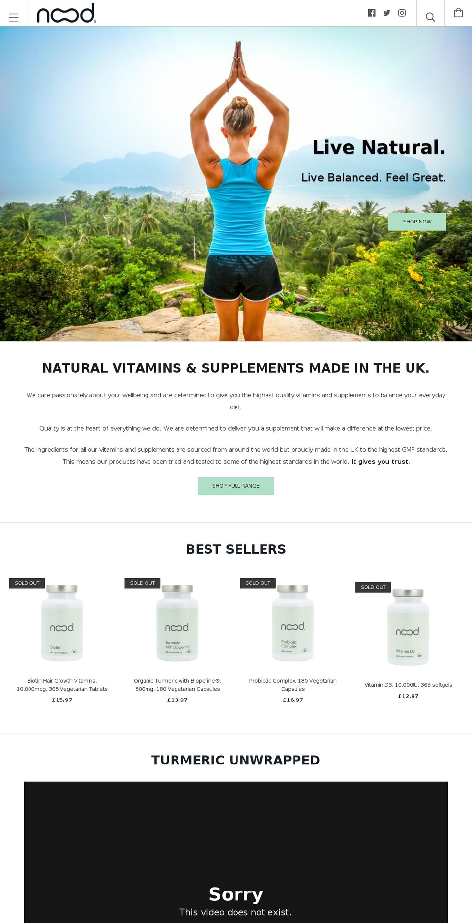 noodvitamins.com — Shopify storefront screenshot