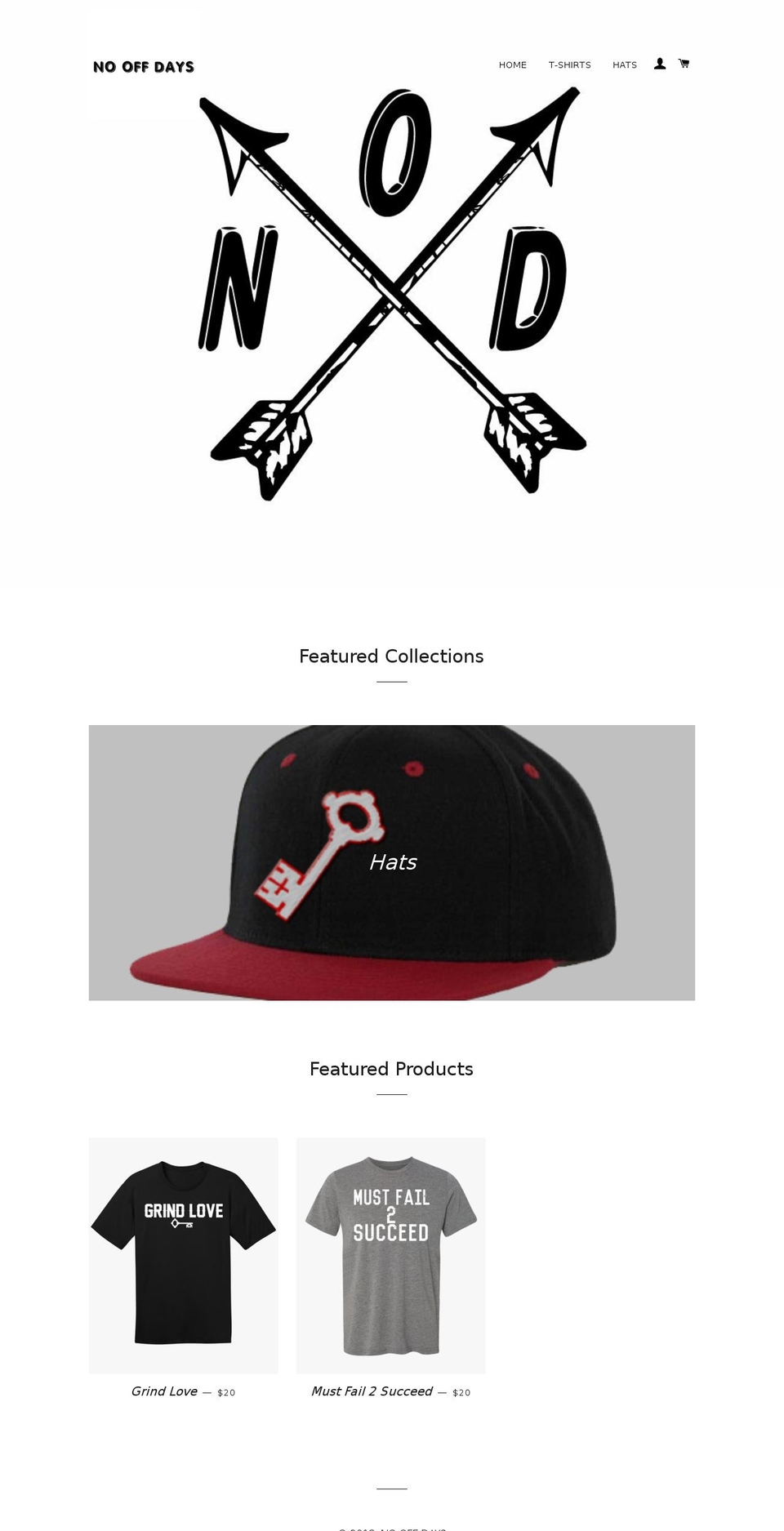 nooffdays.net shopify website screenshot