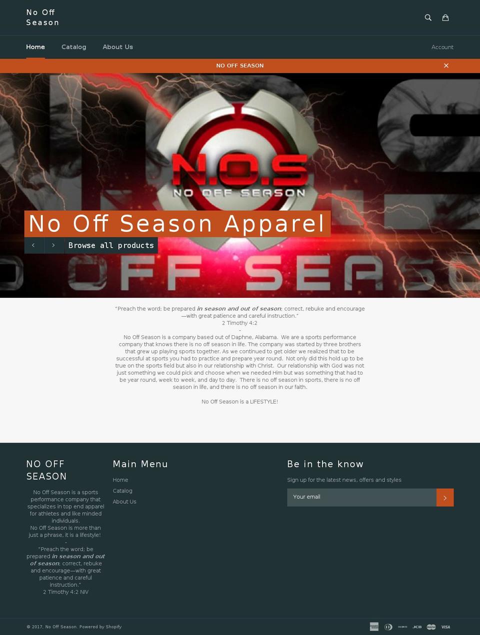 nooffseasonapparel.com shopify website screenshot