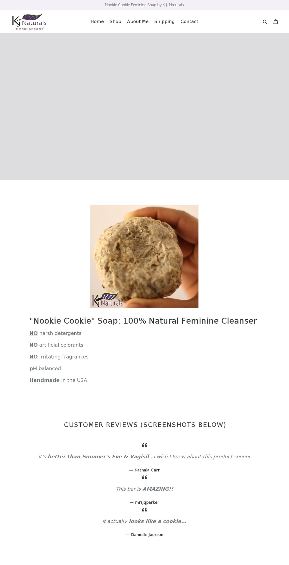 nookiecookiesoap.com — Shopify storefront screenshot