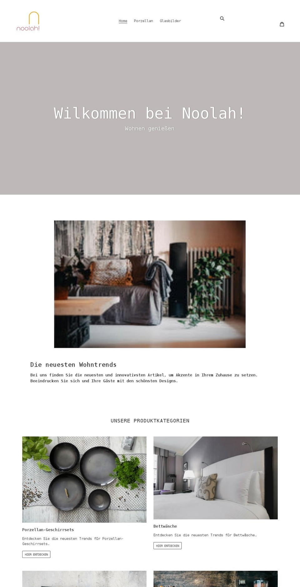 noolah.shop shopify website screenshot