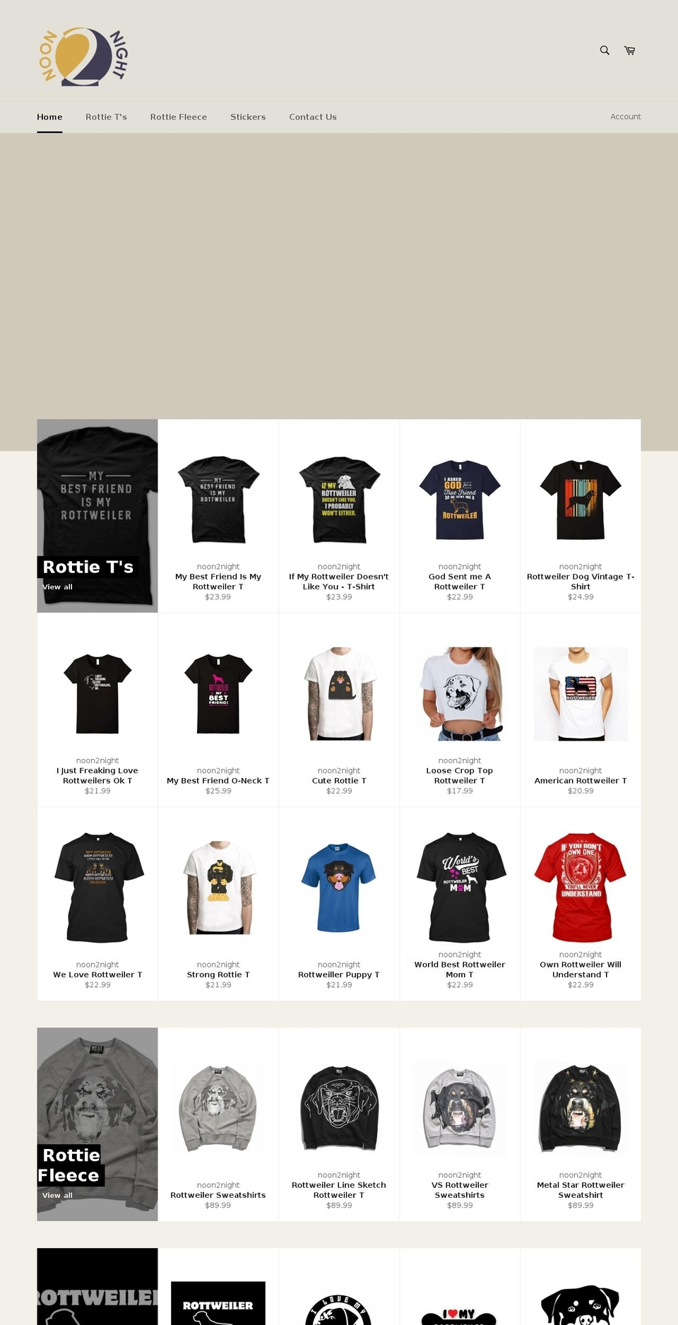 noon2night.com — Shopify storefront screenshot
