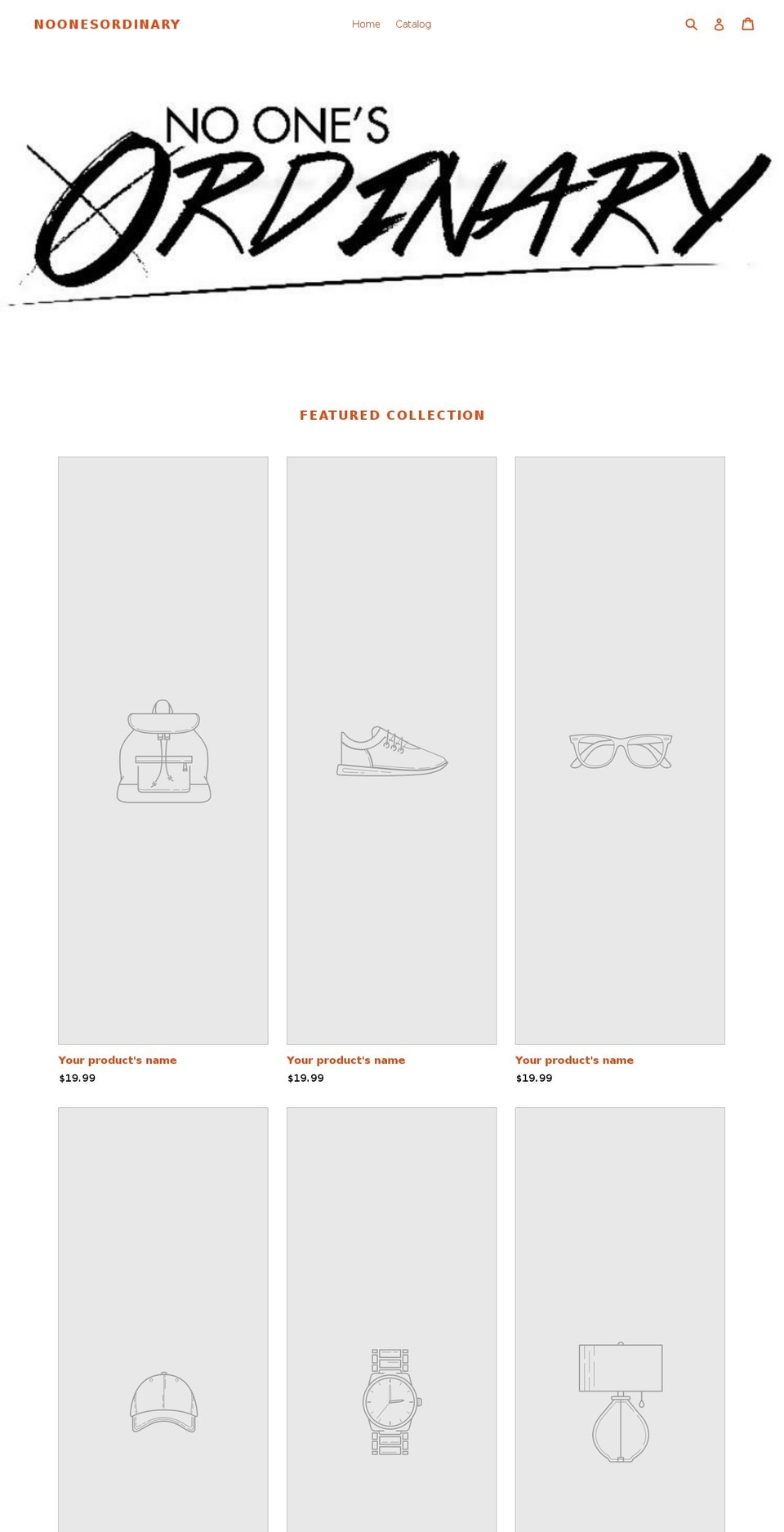 noonesordinary.com shopify website screenshot