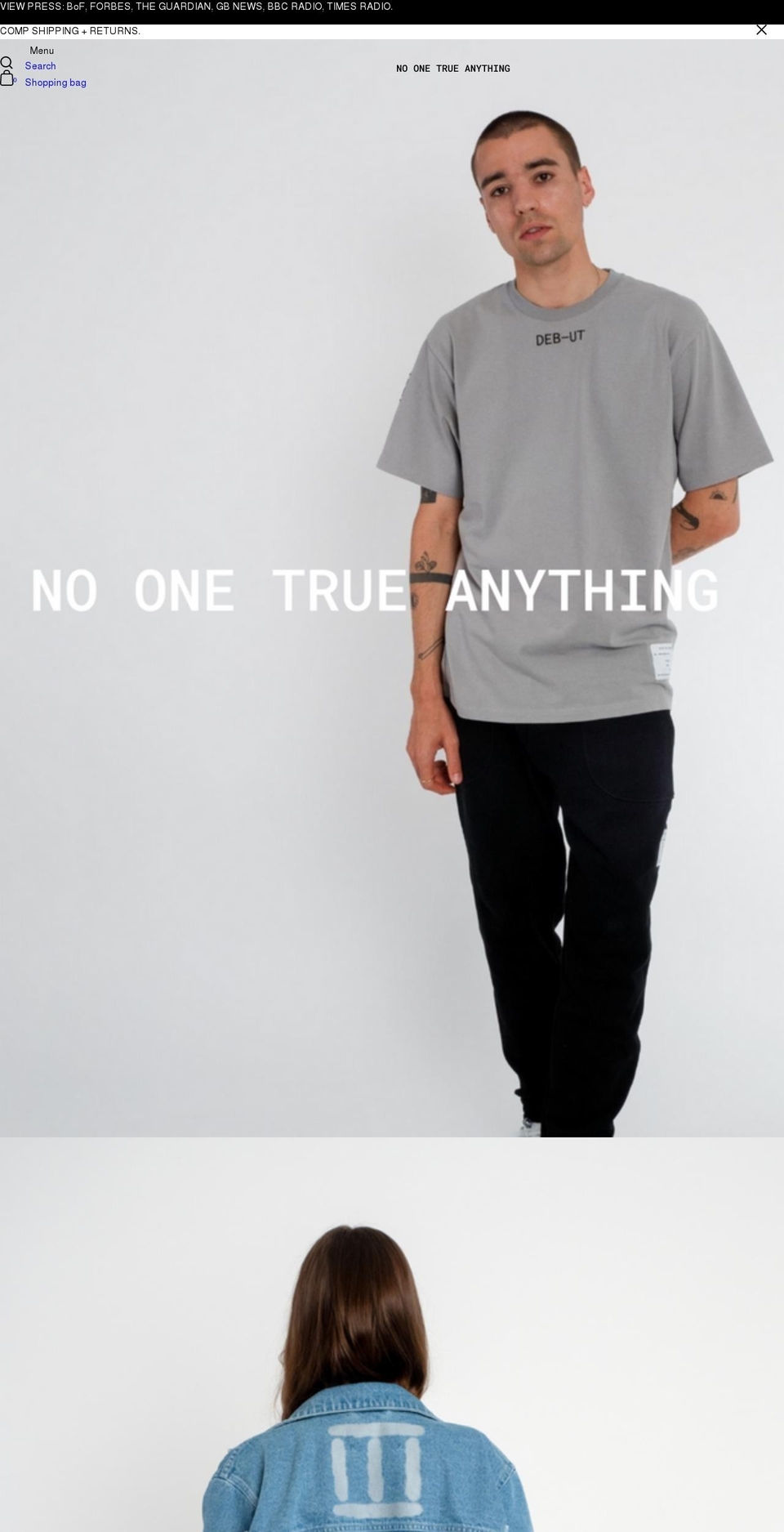 noonetrueanything.com shopify website screenshot
