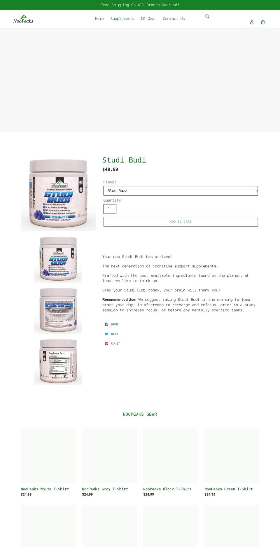 noopeaks.com shopify website screenshot