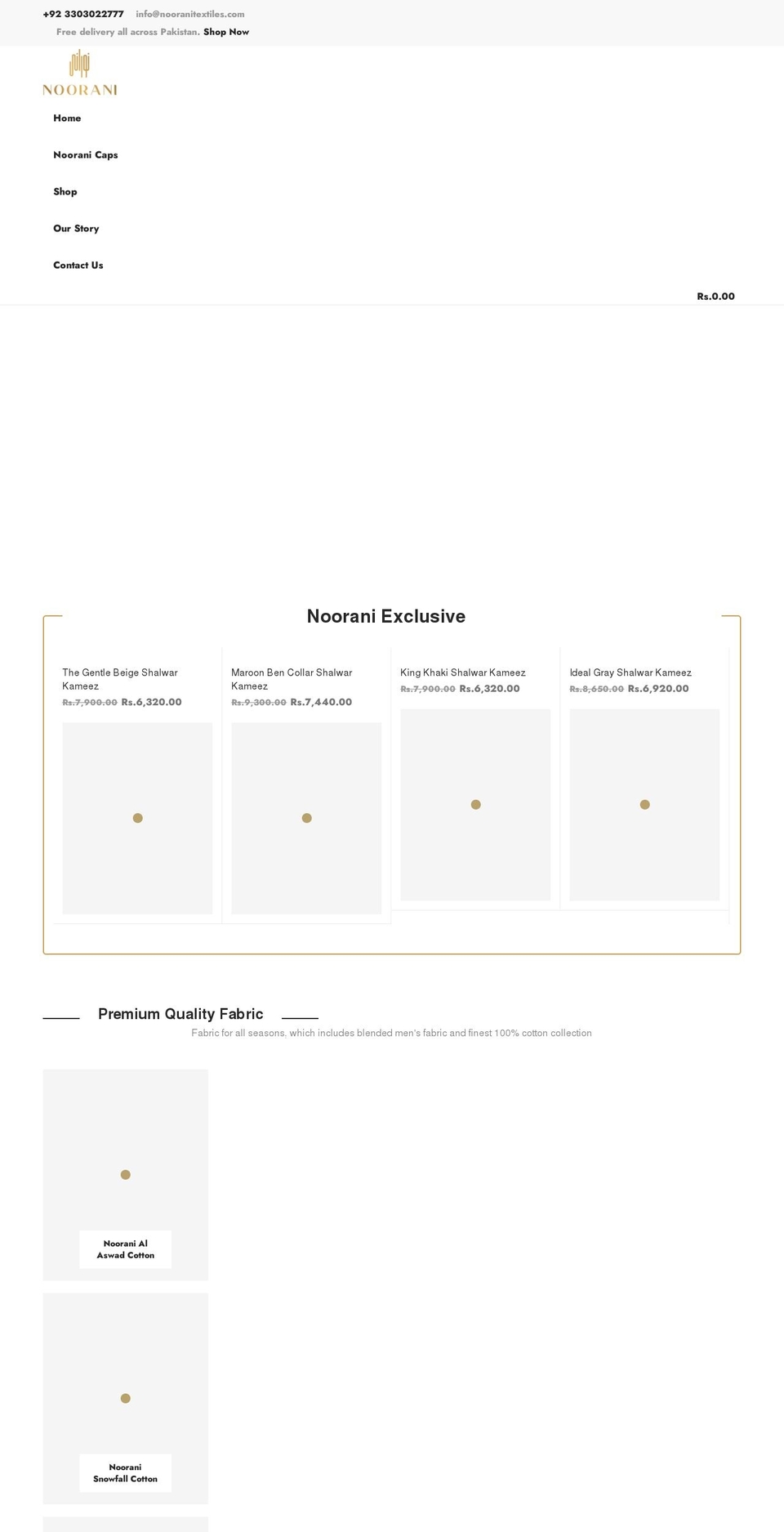 noorani.store shopify website screenshot