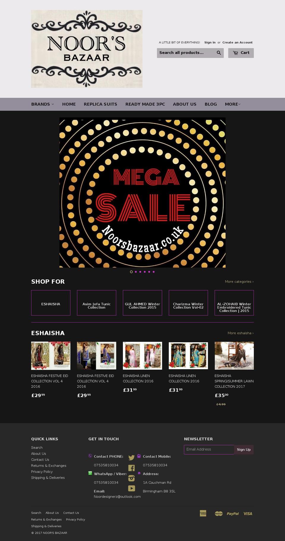 noordesignerz.com shopify website screenshot