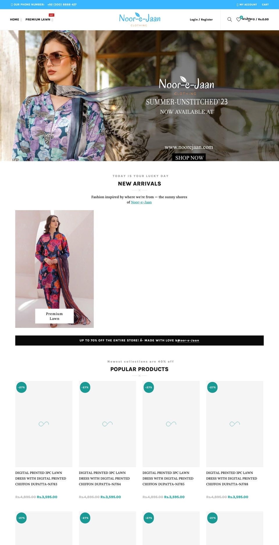 noorejaan.com shopify website screenshot