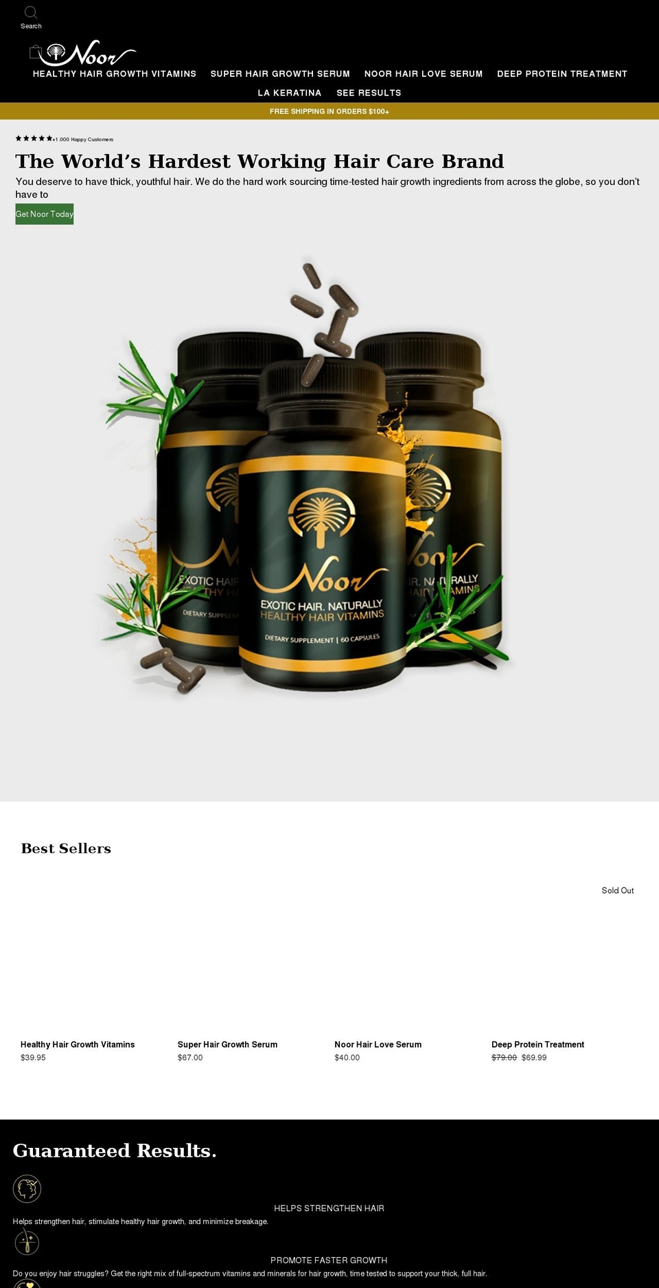 noorhairofficial.com shopify website screenshot