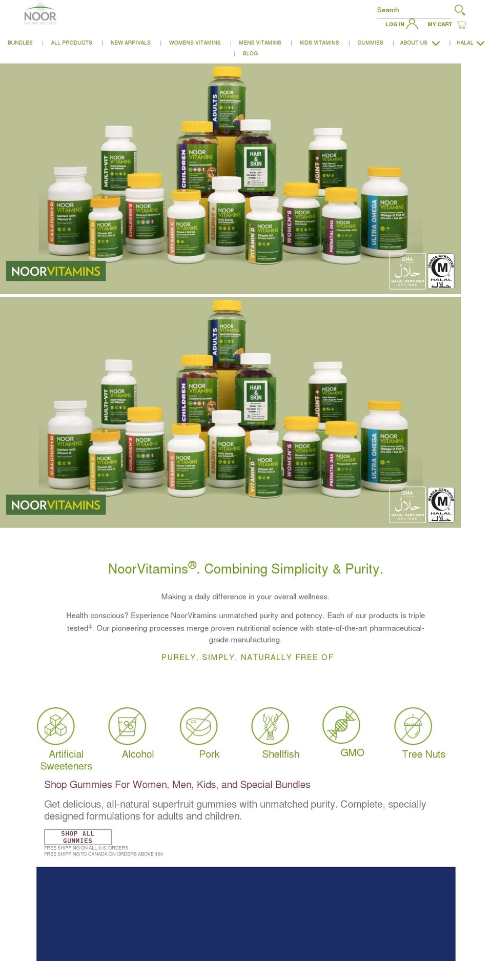 noorvitamins.ca shopify website screenshot