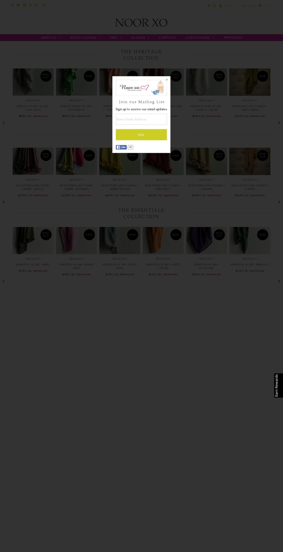 noorxo.com shopify website screenshot