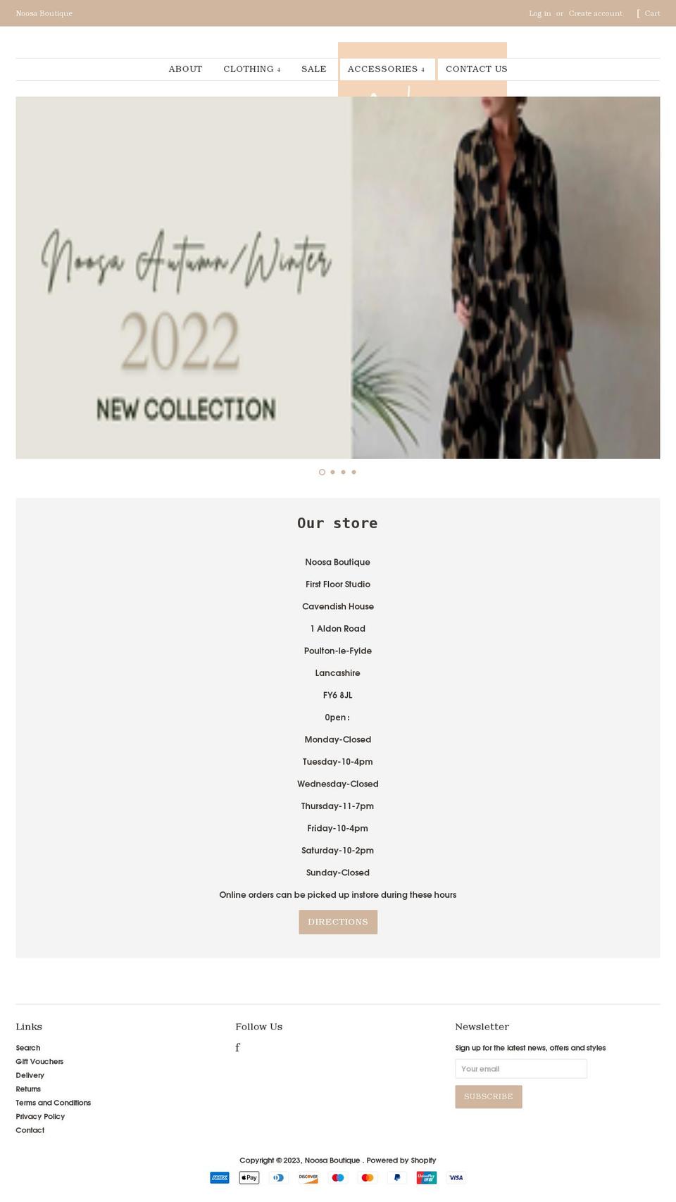 noosa-boutique.co.uk shopify website screenshot