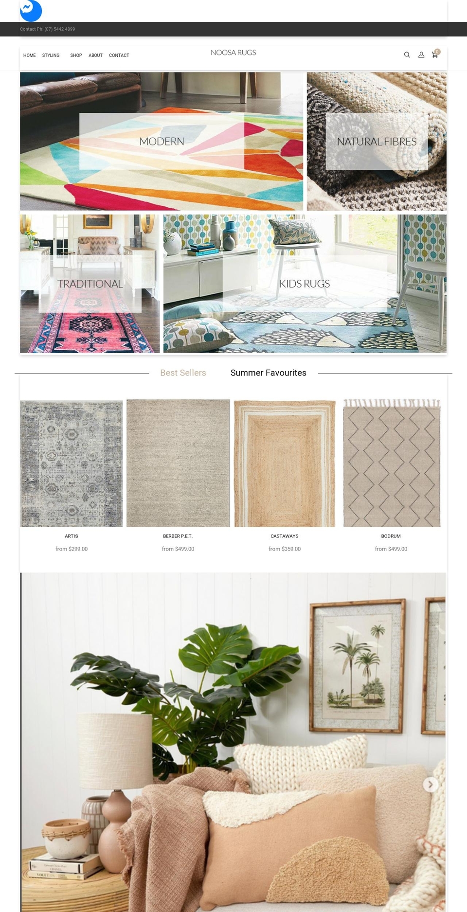 noosarugs.com.au shopify website screenshot