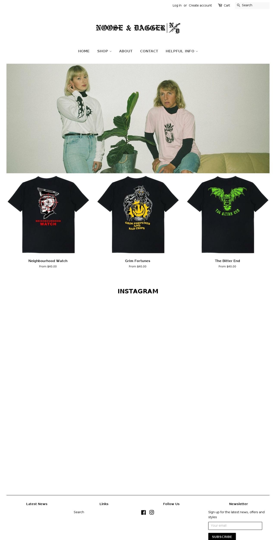 nooseanddagger.com.au shopify website screenshot