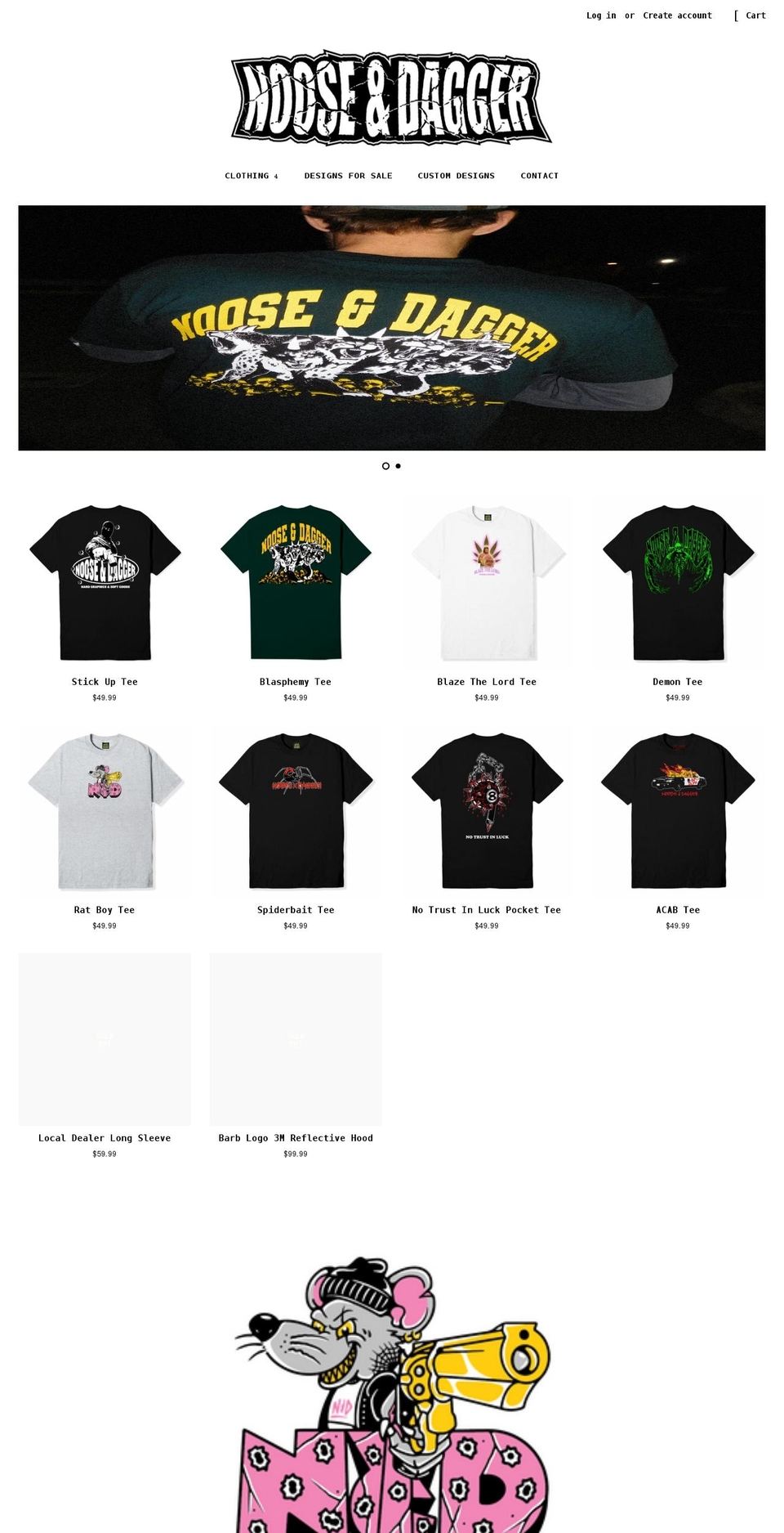nooseanddagger.com shopify website screenshot