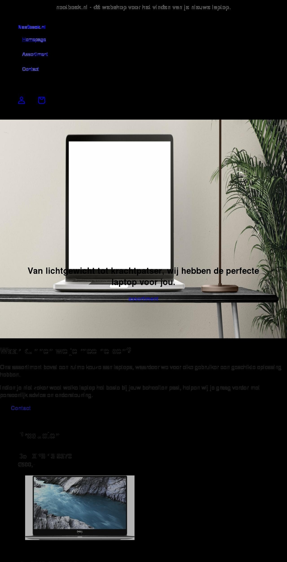 nootboek.nl shopify website screenshot