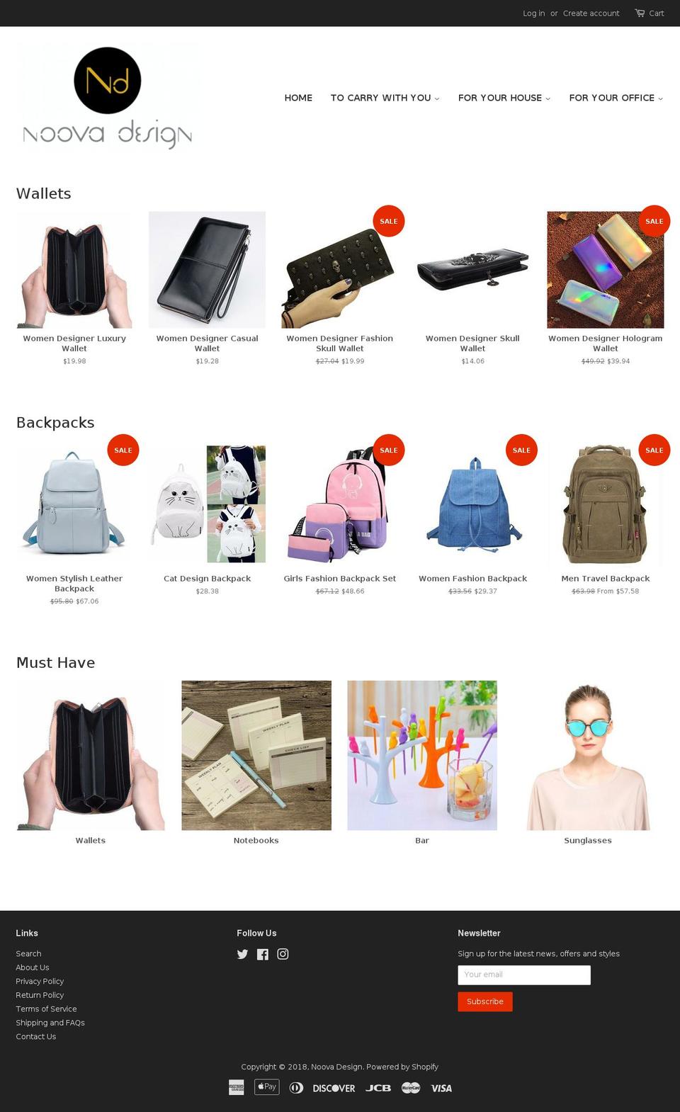 noovadesign.com — Shopify storefront screenshot