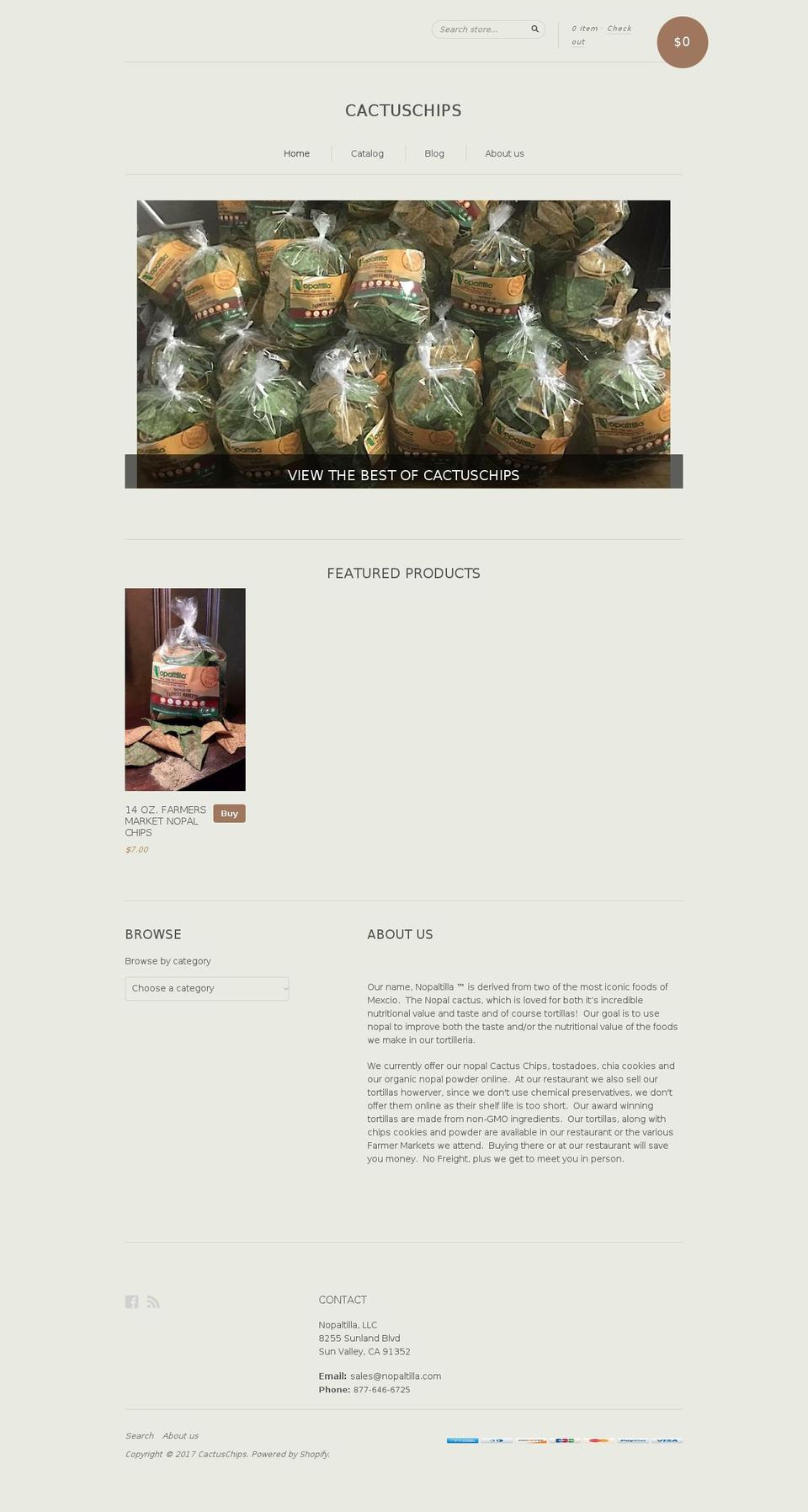 nopalchips.com shopify website screenshot