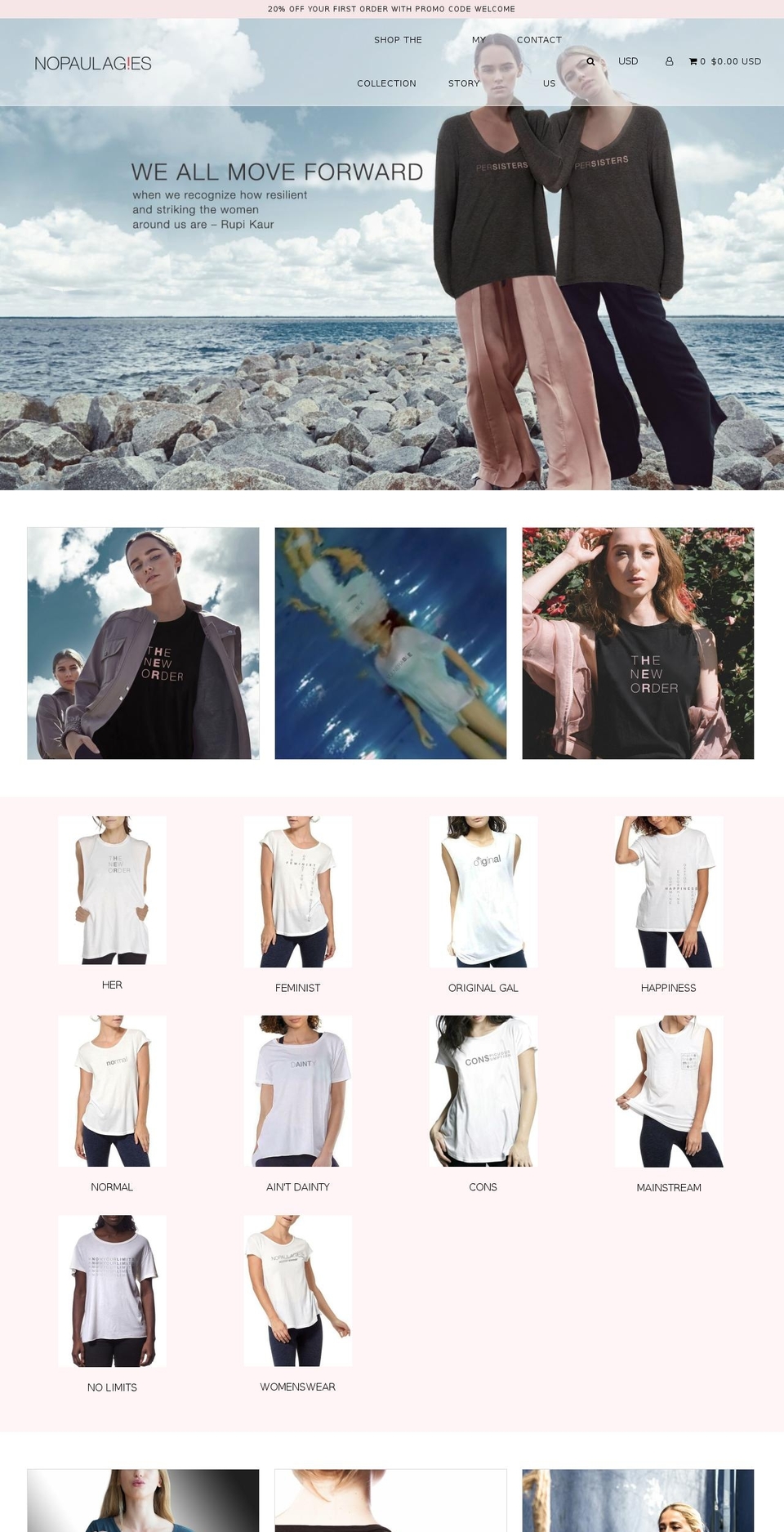 nopaulagies.ca shopify website screenshot
