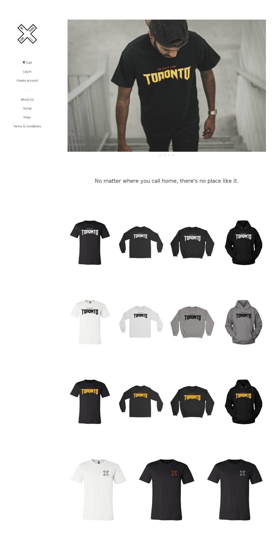 noplacelikeapparel.com — Shopify storefront screenshot