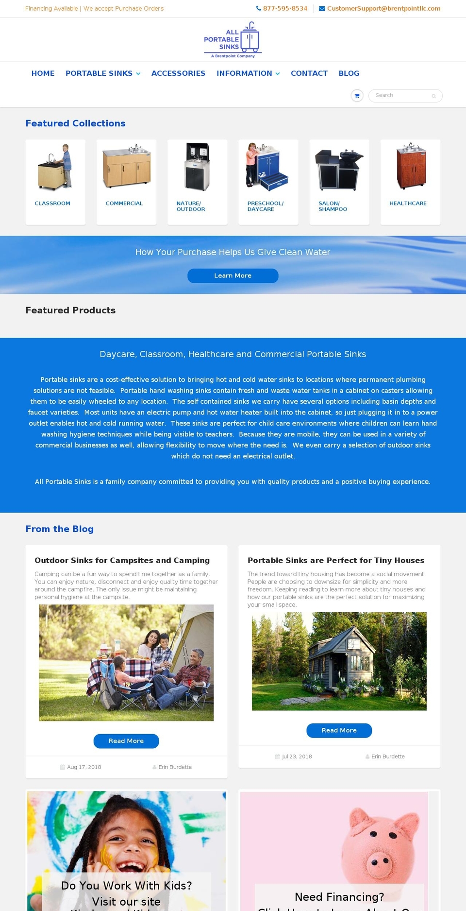 noplumbingsinks.com — Shopify storefront screenshot
