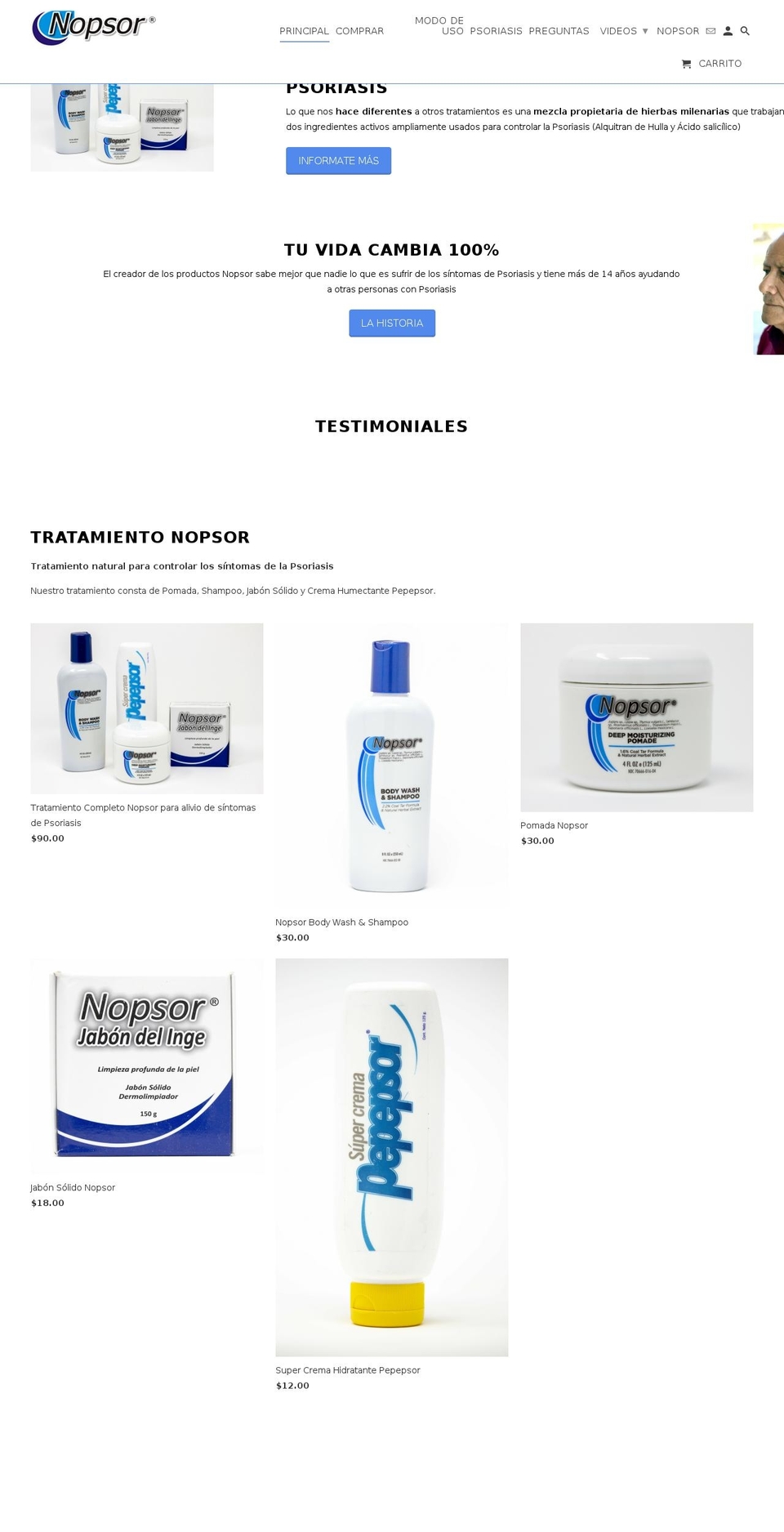 nopsor-usa.com shopify website screenshot