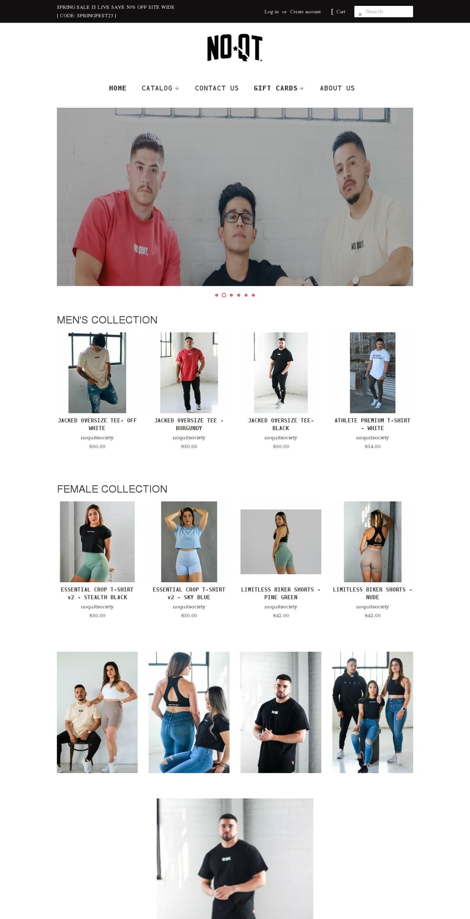 noquitsociety.com shopify website screenshot