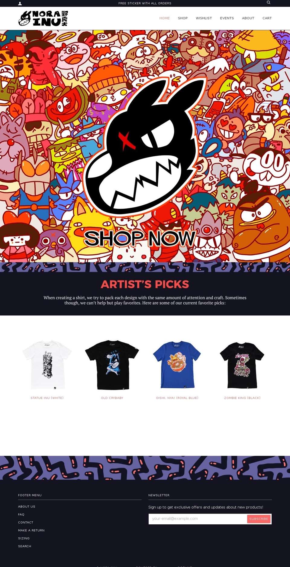 nora-inu.com shopify website screenshot